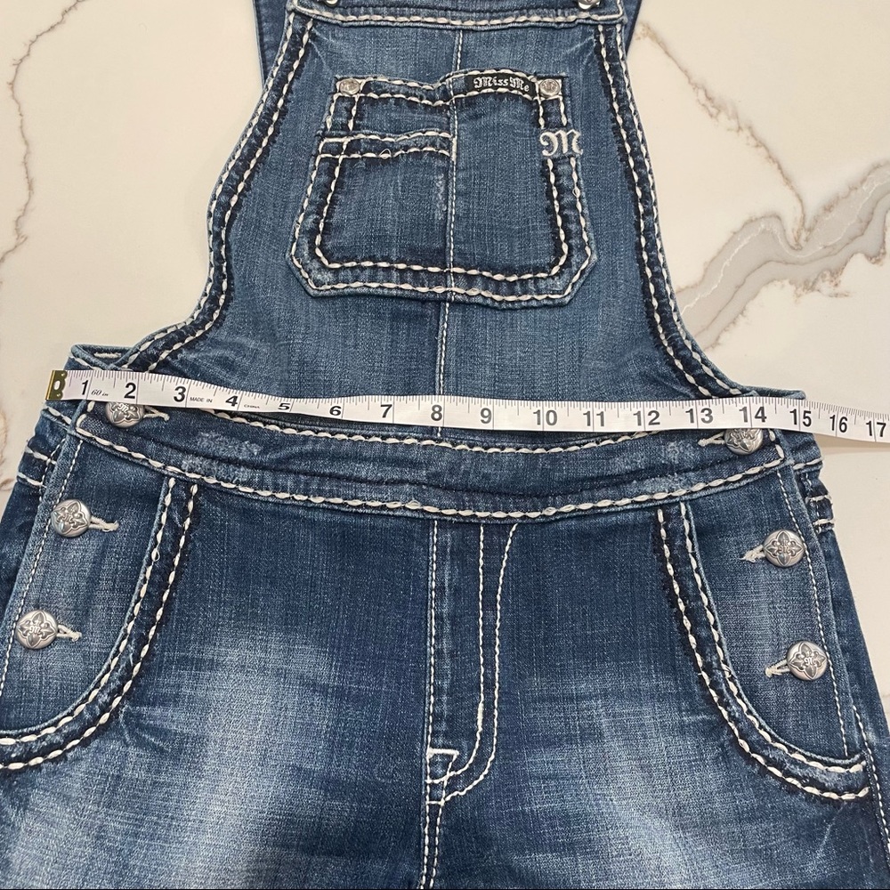 Miss Me Womens Size Small Cuffed Skinny Denim Overalls EUC - Picture 7 of 8